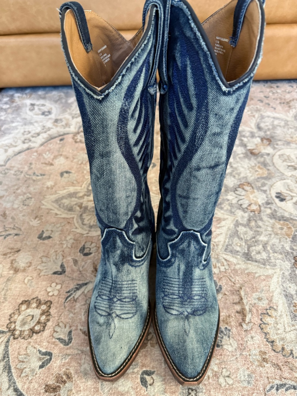 LIKE NEW Denim Western Boots - Steve Madden - Picture 1 of 6